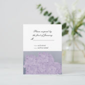 Lichte lavendel hydrangea antwoordkaart RSVP kaartje (Staand voorkant)