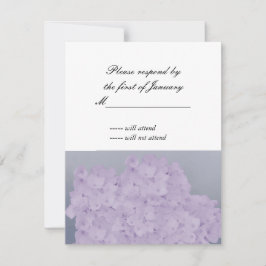 Lichte lavendel hydrangea antwoordkaart RSVP kaartje