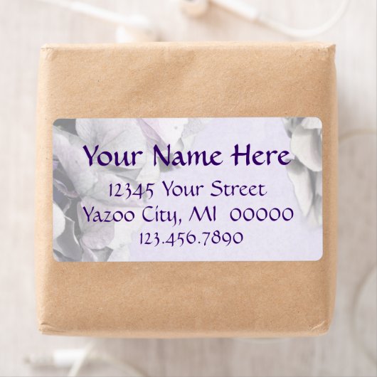 Lichte Lavendel Hydrangea Grote Adresetiketten Etiket (Insitu)