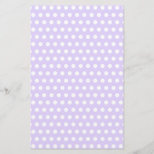 Lichte lavendel met witte pooldots briefpapier (Voorkant)