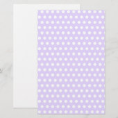 Lichte lavendel met witte pooldots briefpapier (Voorkant / Achterkant)