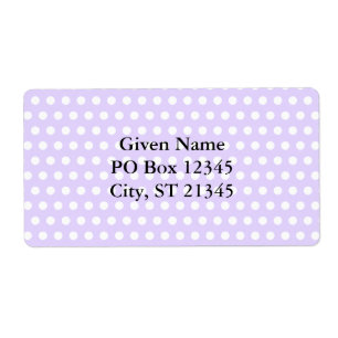 Lichte lavendel met witte pooldots etiket