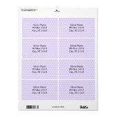 Lichte lavendel met witte pooldots etiket (Full Sheet)