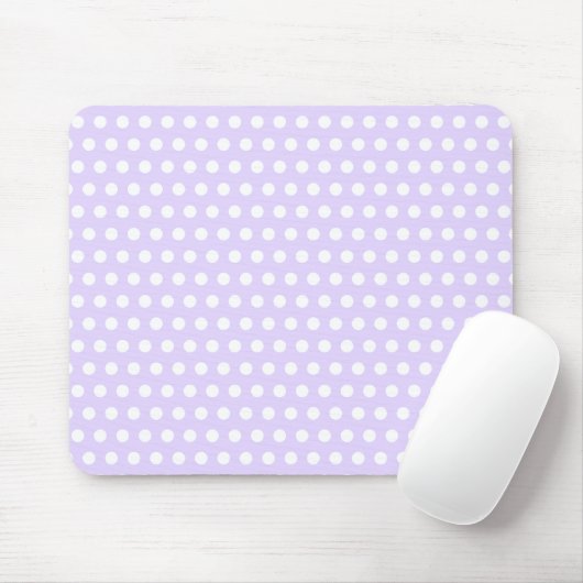 Lichte lavendel met witte pooldots muismat (Met muis)