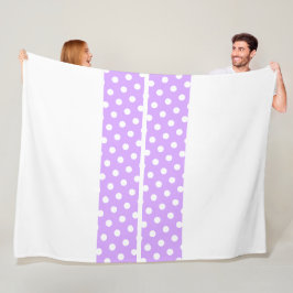 Lichte Lavendel Polka Dots Racing Stripes op Wit Fleece Deken