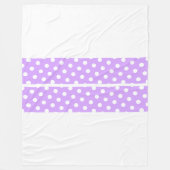 Lichte Lavendel Polka Dots Racing Stripes op Wit Fleece Deken (Voorkant)