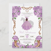 Lichte Lavendel Western Charra Vestidos Quinceaner Kaart (Voorkant)