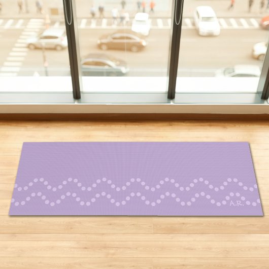 Lichte lavendelkleurige minimale gestippelde golve yogamat