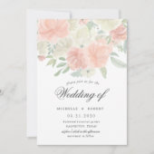lichte lente florale pastel bruiloft kaart (Voorkant)