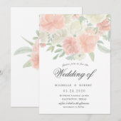lichte lente florale pastel bruiloft kaart (Voorkant / Achterkant)