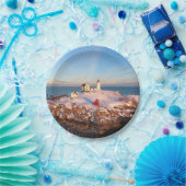 Lichte lichte vuurtoren van Snowy Maine Papieren Bordje (Feest)