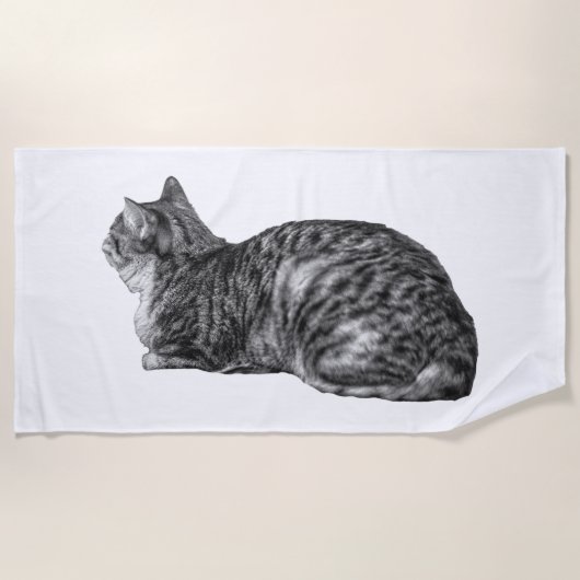 Lichte lijnen, rustende tabby strandlaken (Voorkant)