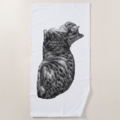 Lichte lijnen, rustende tabby strandlaken (Voorkant)
