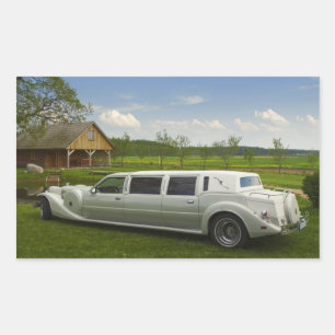 Lichte limousine in de weide rechthoekige sticker