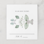 Lichte luchtige botanische groen bruiloft plaatskaartje (Buitenkant ongevouwen)
