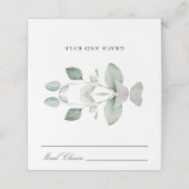 Lichte luchtige botanische groen bruiloft plaatskaartje (Buitenkant ongevouwen)