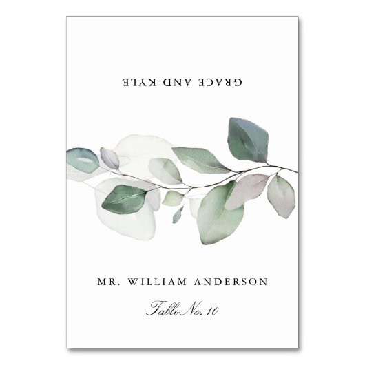 Lichte luchtige Waterverf botanische bruiloft of b Kaart (Voorkant)