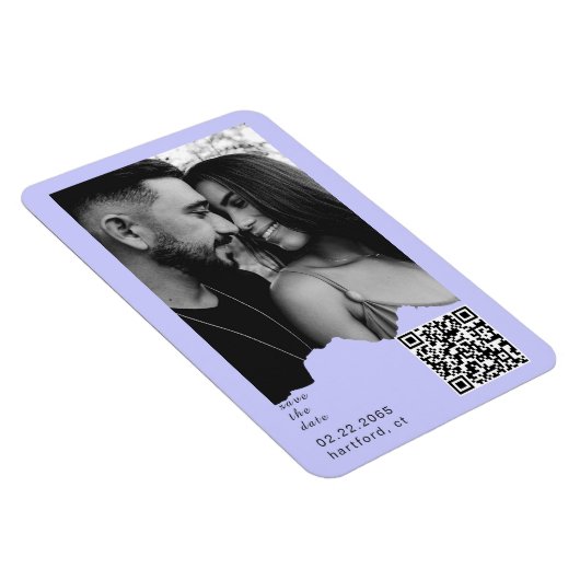 Lichte Maagdenpalm Stel Foto QR Code Huwelijk Magneet (Rechterzijde)