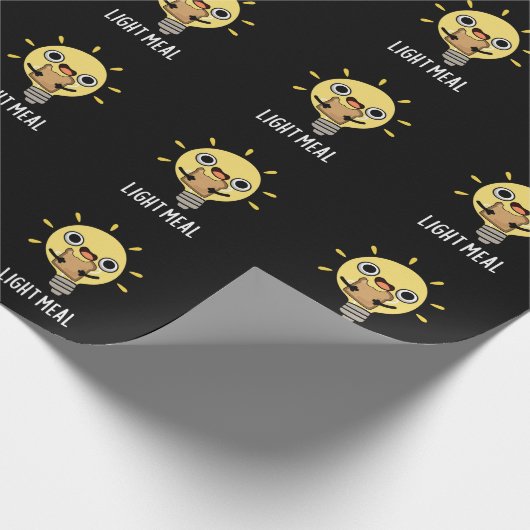 Lichte maaltijd Funny Electric Bulb Pun Dark BG Cadeaupapier (Hoek)