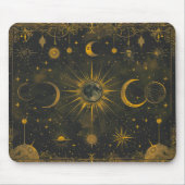 Lichte Marine en Gouden Hemelse Mousepad Muismat (Voorkant)