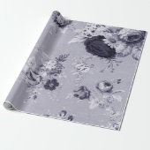 Lichte Mauve Paarse  Floral Toile Cadeaupapier (Uitgerold)