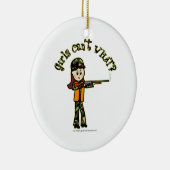 Lichte meisjes jagen keramisch ornament (Rechts)