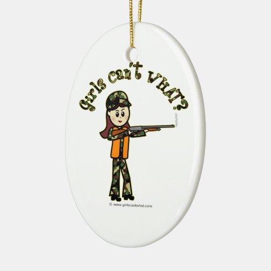 Lichte meisjes jagen keramisch ornament (Links)