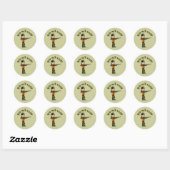 Lichte meisjes jagen ronde sticker (Vel)