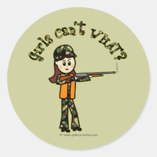 Lichte meisjes jagen ronde sticker