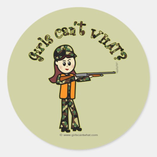 Lichte meisjes jagen ronde sticker (Voorkant)