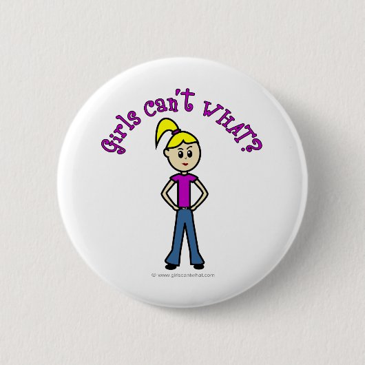 Lichte meisjes kunnen niet wat? Logo Ronde Button 5,7 Cm (Voorkant)