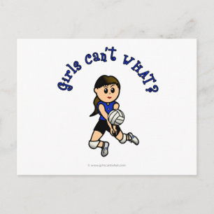 Lichte meisjes Volleyball in Blauwe Eenvormig Briefkaart