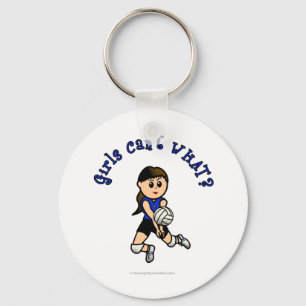 Lichte meisjes Volleyball in Blauwe Eenvormig Sleutelhanger