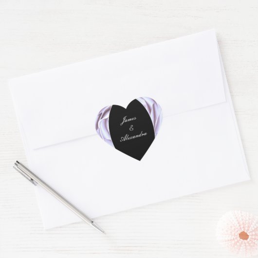 Lichte Metallic Roze Hart Sticker (Envelop)