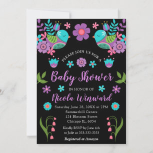 Lichte Mexicaanse Bloemenfeest Baby Shower Kaart