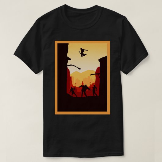 Lichte, minimale reisstijl videogame-kunst t-shirt (Design voorkant)