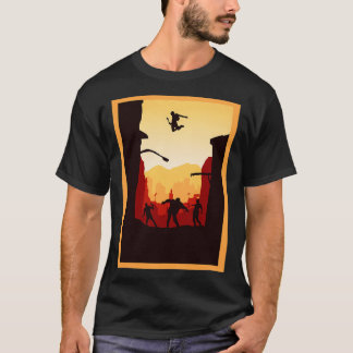 Lichte, minimale reisstijl videogame-kunst t-shirt
