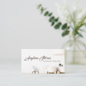 Lichte minimalistische interne ontwerper visitekaartje (Staand voorkant)