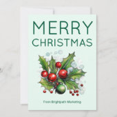 Lichte Minimalistische Kerstkaart | Bewerkbaar Log (Voorkant)