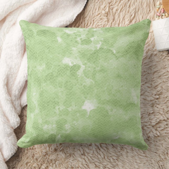 Lichte Mintgroene Aquarel Spatpatroon Kussen (Deken)