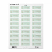 Lichte mintgroene monogram retouradres etiket (Full Sheet)