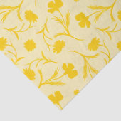 Lichte moderne bloempatroon Elegante cute gele Tissuepapier (Detail)