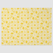 Lichte moderne bloempatroon Elegante cute gele Tissuepapier (Voorkant)