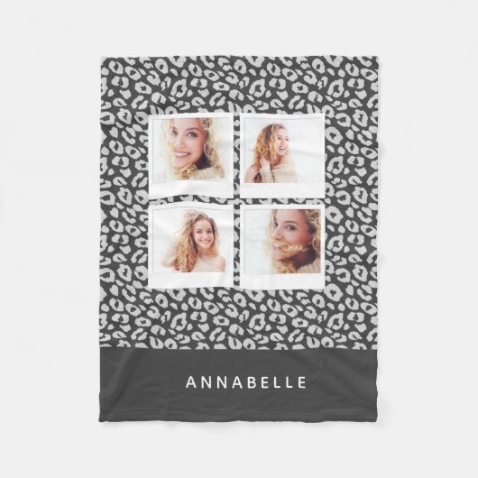 Lichte moderne foto dierenprint fleece deken (Voorkant)