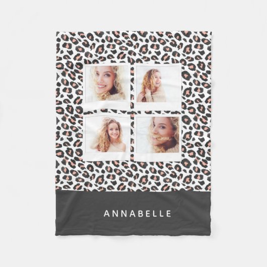 Lichte moderne foto dierenprint fleece deken (Voorkant)