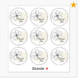 Lichte Moderne Minimale Grijze Bloem Tekening Beda Sticker