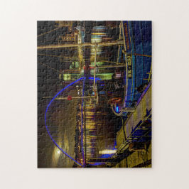 Lichte moonhemd over de rivier de Newcastle Tyne Legpuzzel