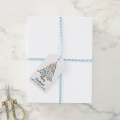 Lichte multicolor kerstboom cadeaulabel (Met Touw)