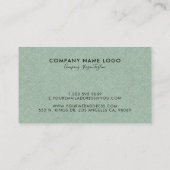Lichte munt-groene faux linnen achtergrond visitekaartje (Achterkant)