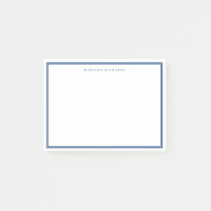 Lichte Navy Blue Border Basic gepersonaliseerd Post-it® Notes